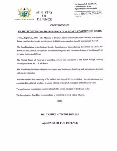 Z-9 Helicopter Crash Investigation Board Commence Work