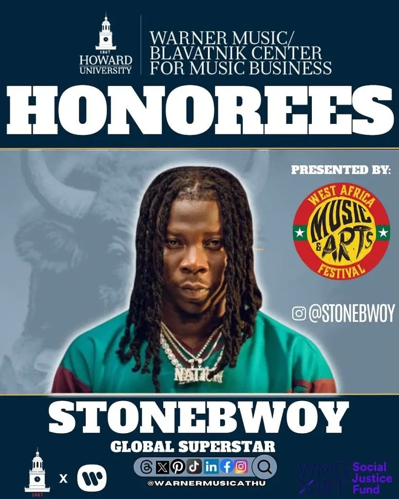 Stonebwoy Set To Be Honored At The 2025 Howard university Homecoming Takeover